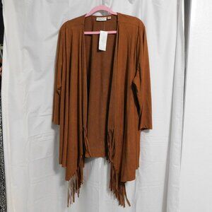 Studio JPR - Light Brown Faux Suede Open Jacket/Cardigan - 3X - NWT